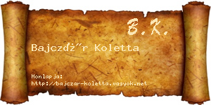 Bajczár Koletta névjegykártya